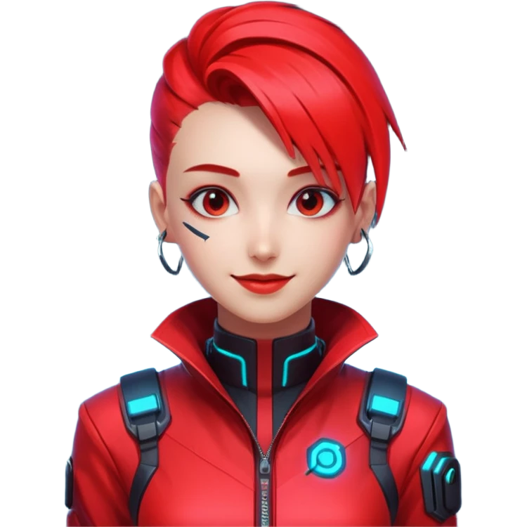 CYBERPUNK HAPPY RED emoji