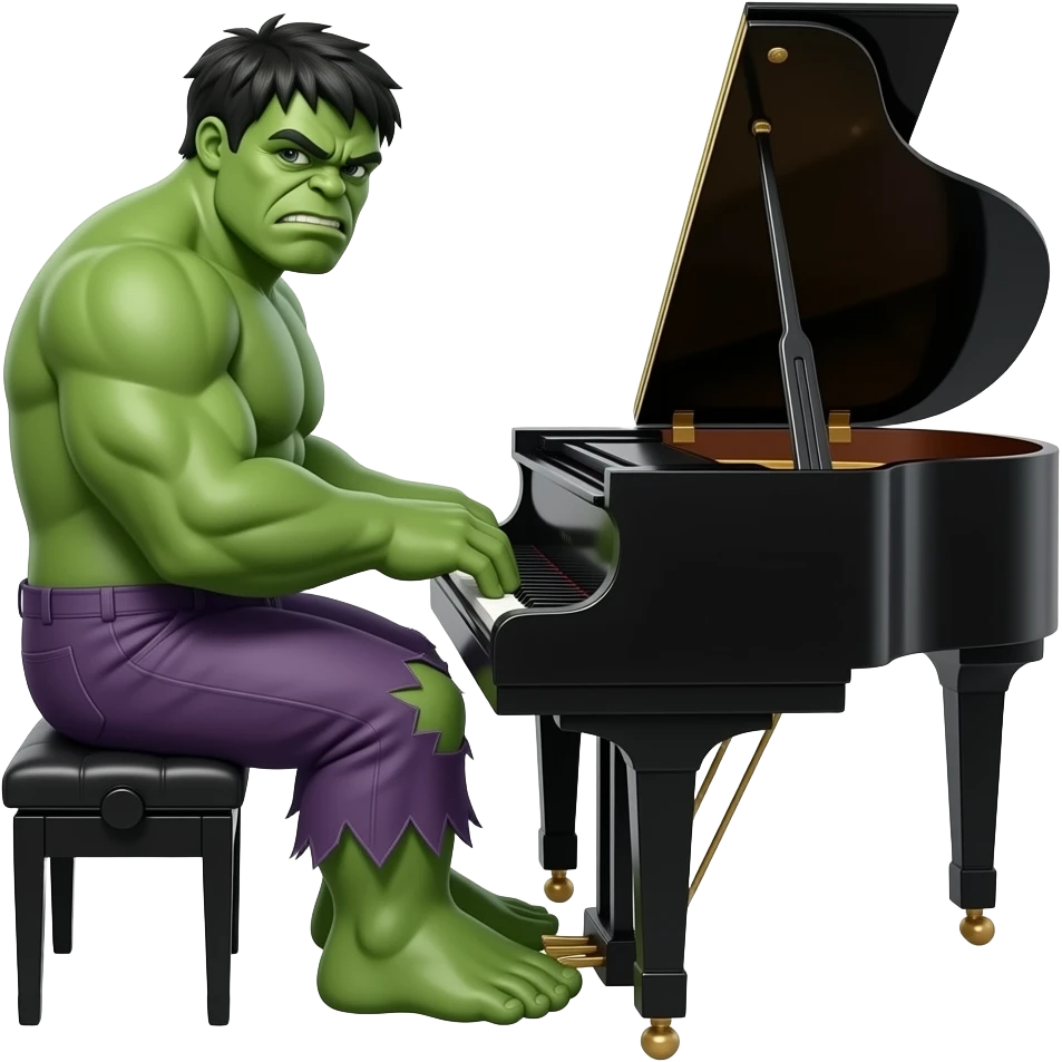 sad hulk playing piano emoji