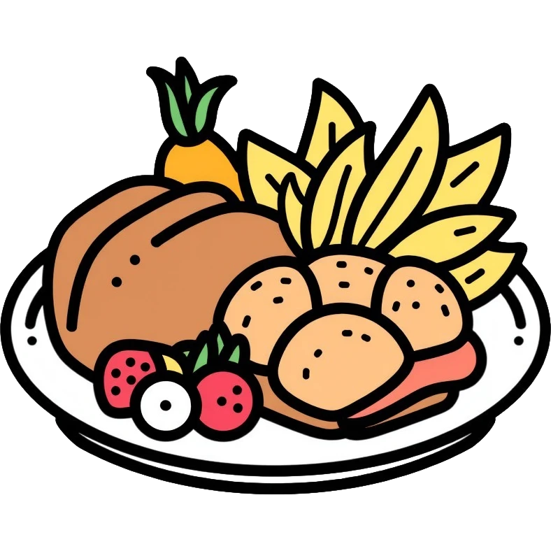 food plate with various foods emoji