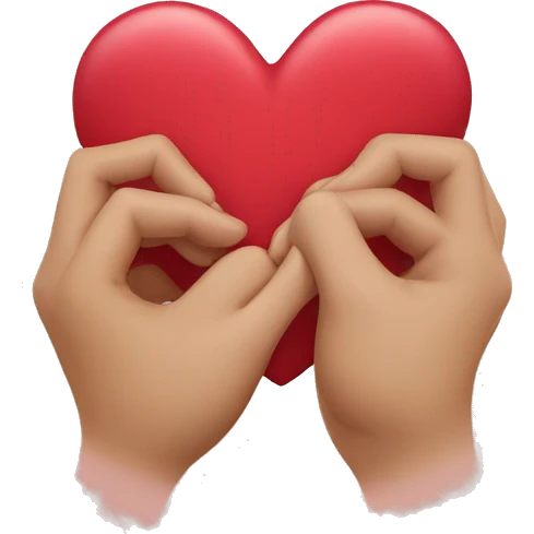 kissy face holding up hands in the shape of a heart  emoji