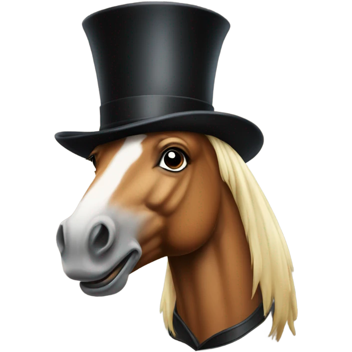 Horse with top hat emoji