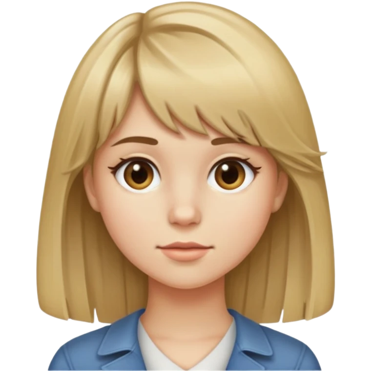 girl with dirty blonde hair and bangs emoji