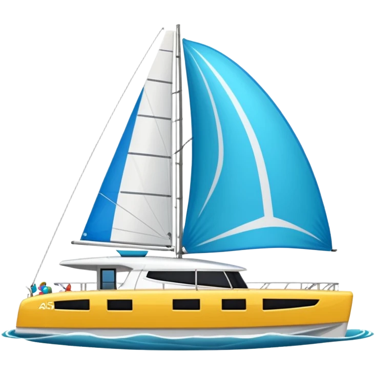 make a 50ft catamaran lagoon styled faceing to the right  emoji
