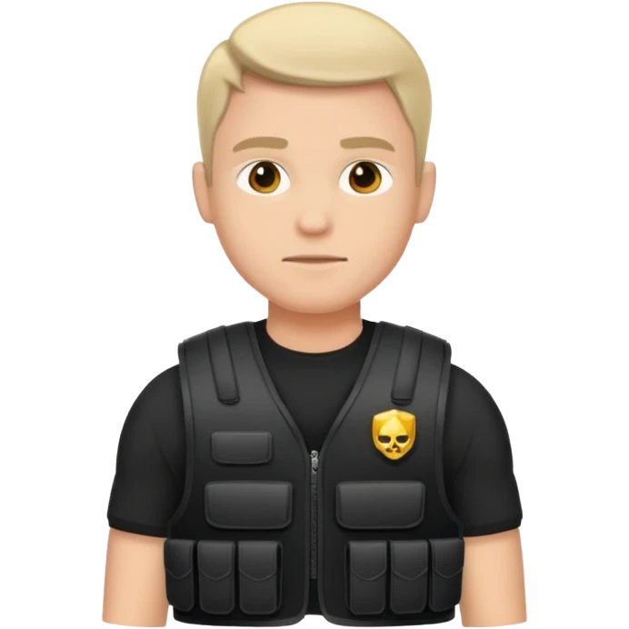 man wearing bullet proof emoji