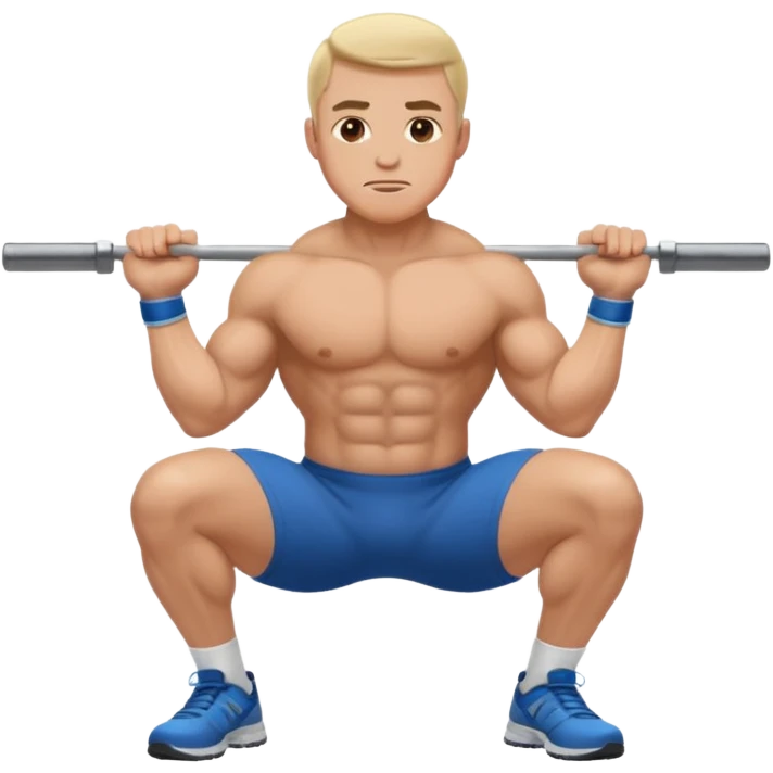 Guy squating without a dumbell emoji