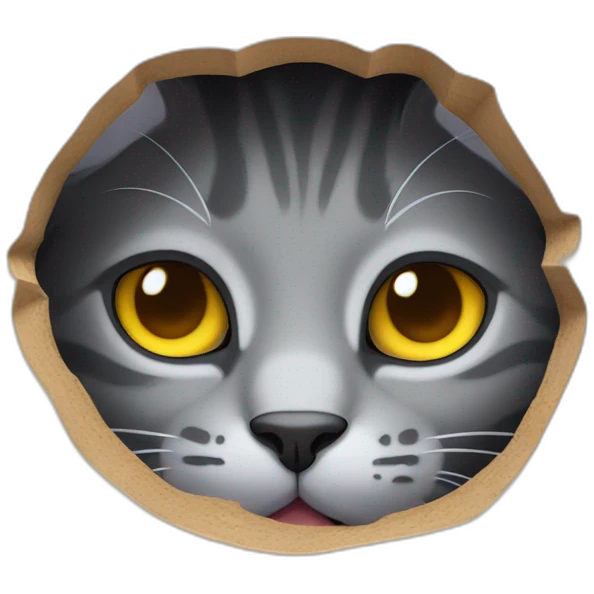 cute gray cat peaking in hole emoji