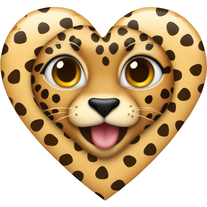 Heart with cheetah print emoji