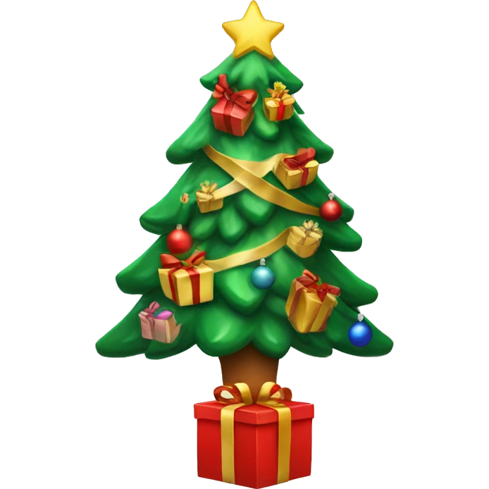 Christmas tree with presents  emoji