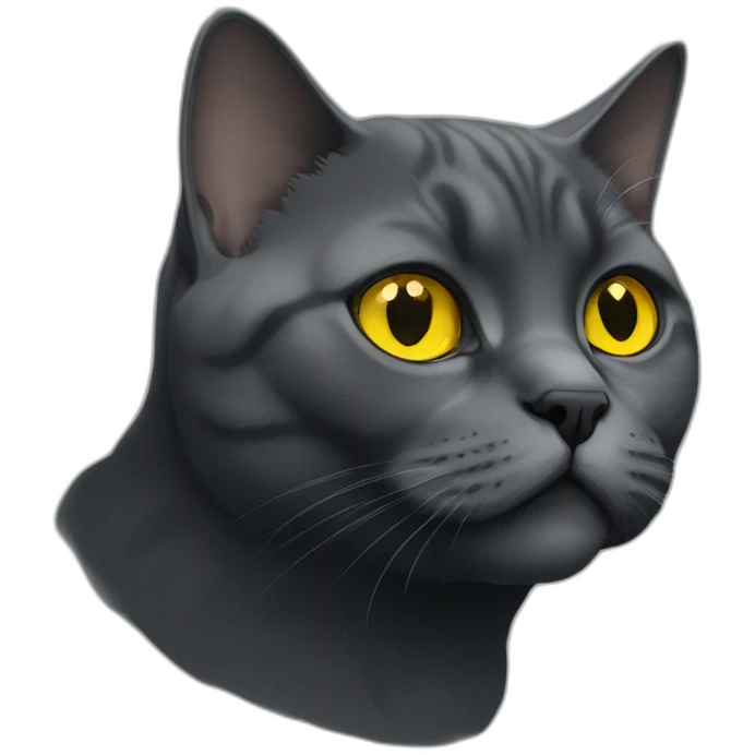 british shorthair cat in the Color black smoke with yellow eyes emoji