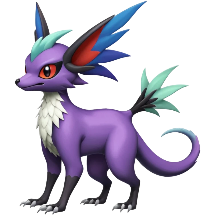 Shiny Noibat-Noivern-Mightyena-Silvally-Fakémon-hybrid-creature (full body)  emoji