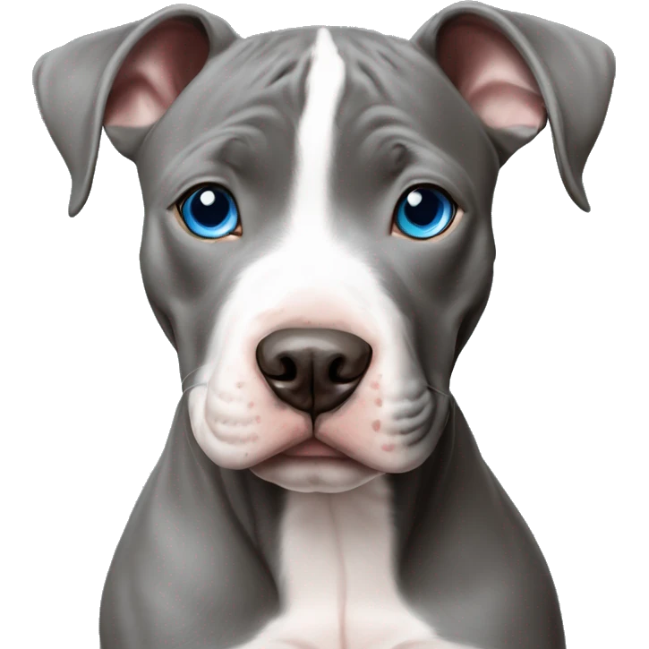 blue eyed blue nose pitbull puppy dog portrait emoji