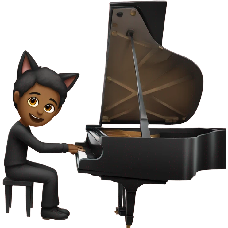 Pianist with cat ears  emoji
