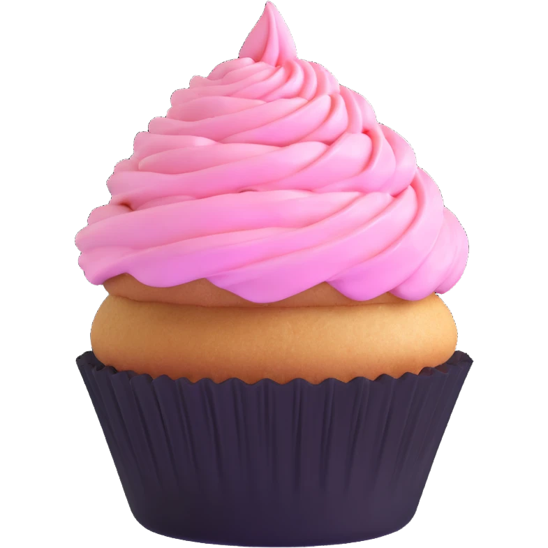 cupcake with pink icing emoji