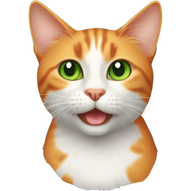 Orange cross eyed cat with green eyes emoji