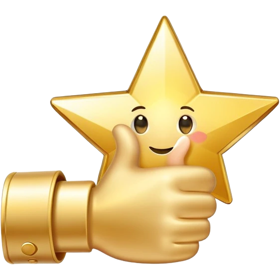 Thumbs up with a star, indicating good job emoji