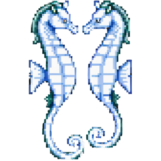 White seahorse, ocean creature emoji