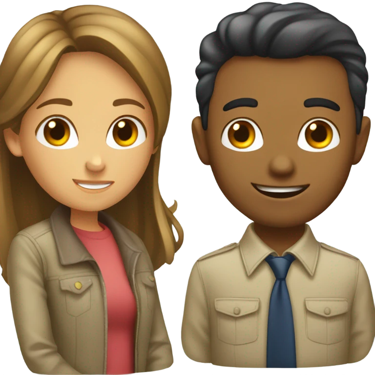 Una chica y un chico en esquiando  emoji