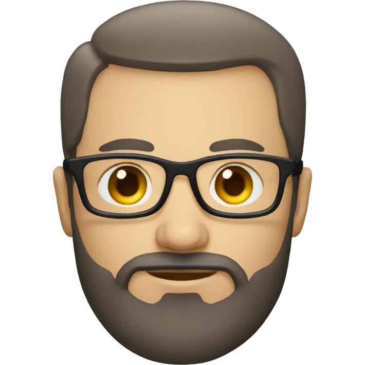 developer with a bald and a full beard wearing glasses emoji