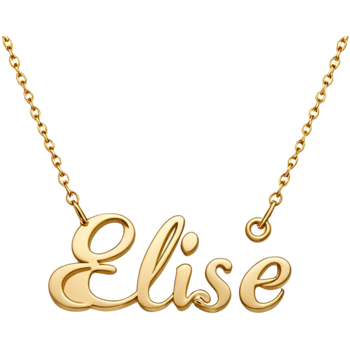 Name necklace that says Elise emoji