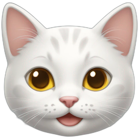 gatinha branca feliz de fone emoji