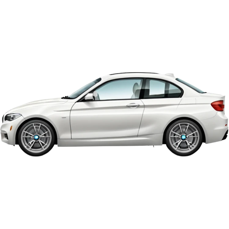fancy white BMW car driving towards right side emoji