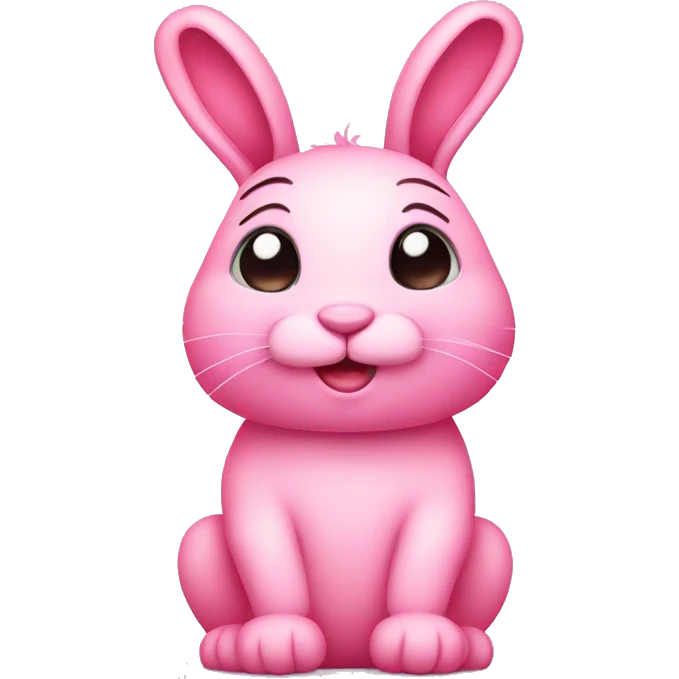 Cute pink bunny with love hearts emoji