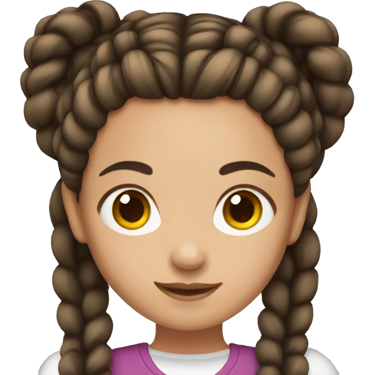 Girl with braids and brunette hair  emoji