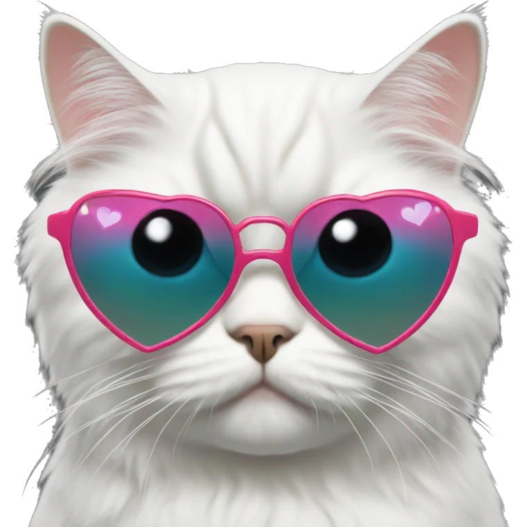 Persian cat with heart sunglasses on emoji
