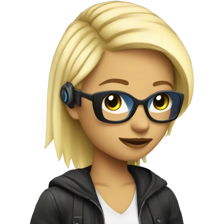 techno raver blonde emoji