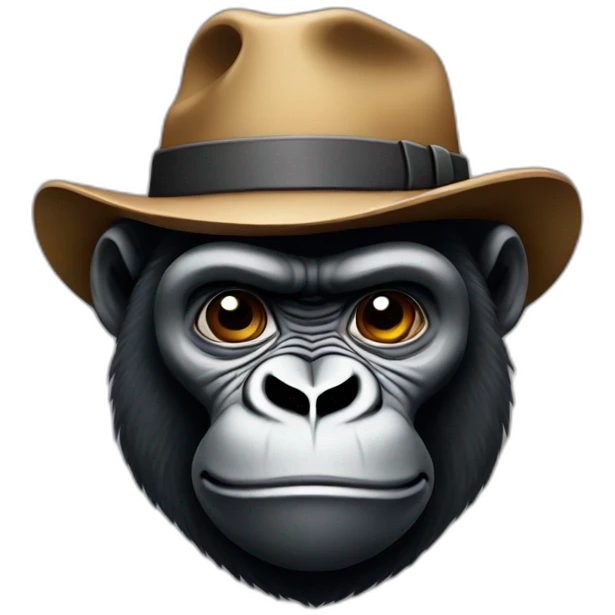 Gorilla with a hat emoji