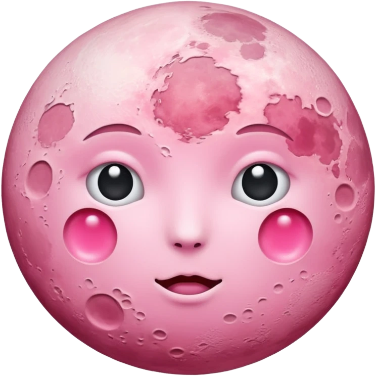 Pink moon with no body parts on it just a regular moon emoji