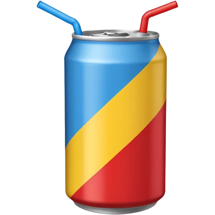 drink can blue red yellow Surfside single straw emoji
