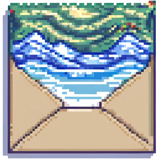 envelope with digital waves pixel art style emoji