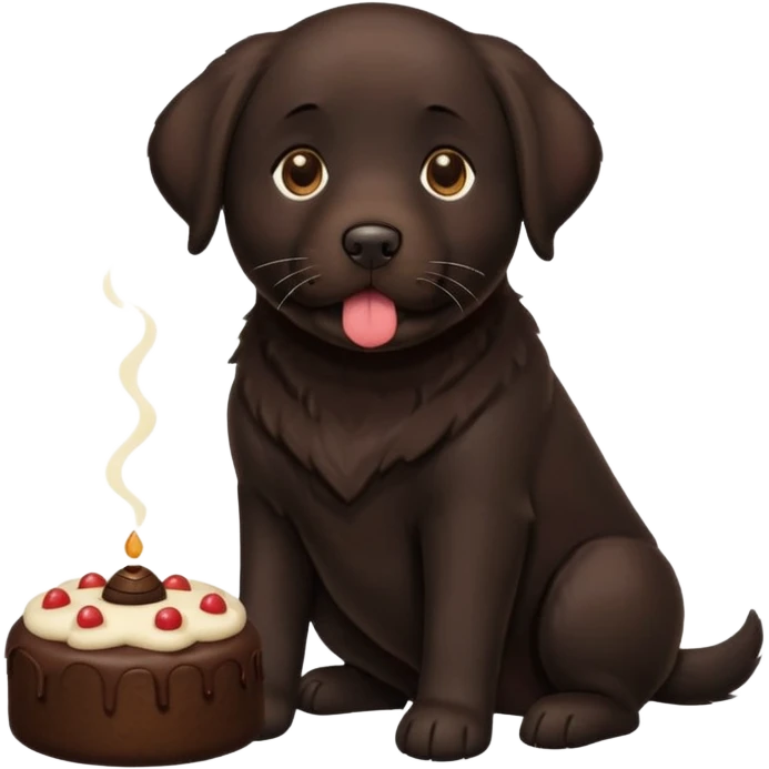 Tea cake black Labrador  emoji