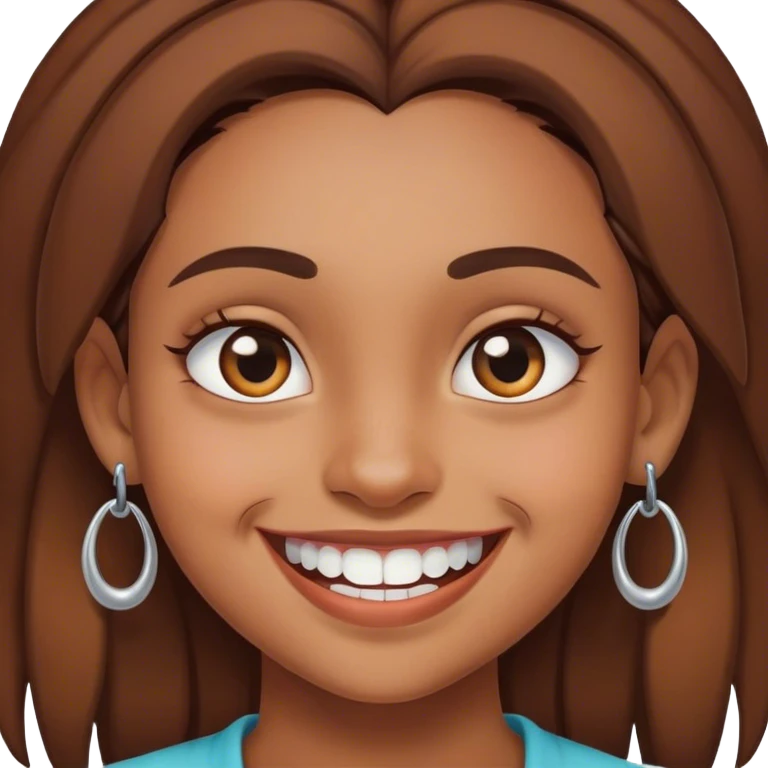 grinning brown girl with piercings emoji