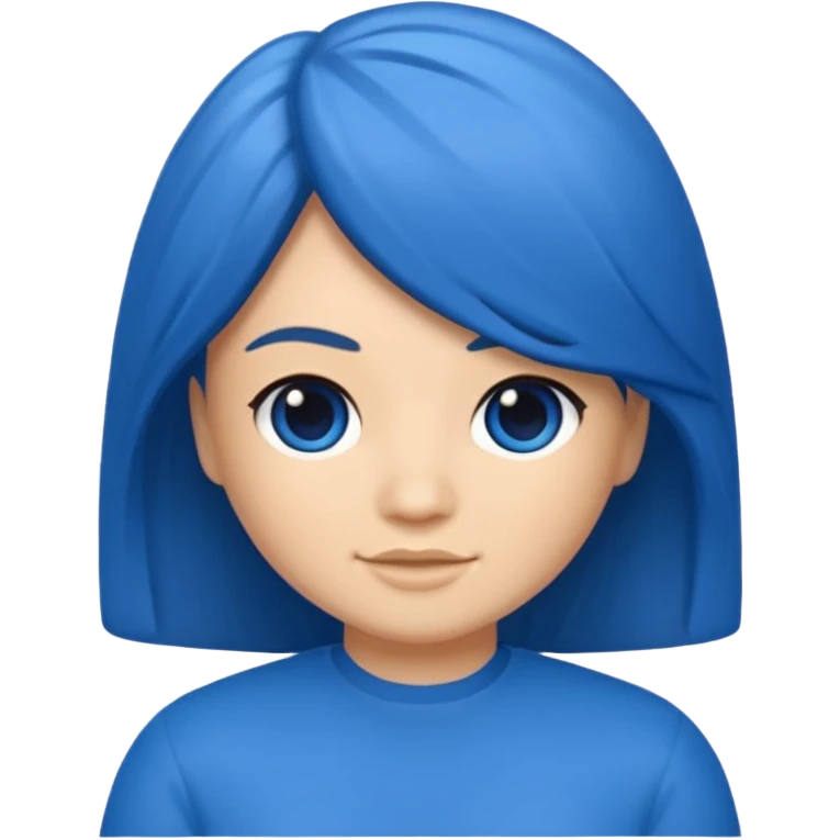Memoji cabello azul grosera emoji