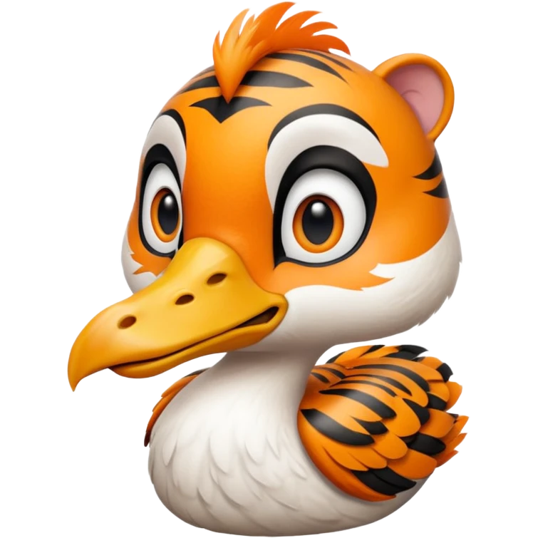 A fusion of a goose and a tiger emoji
