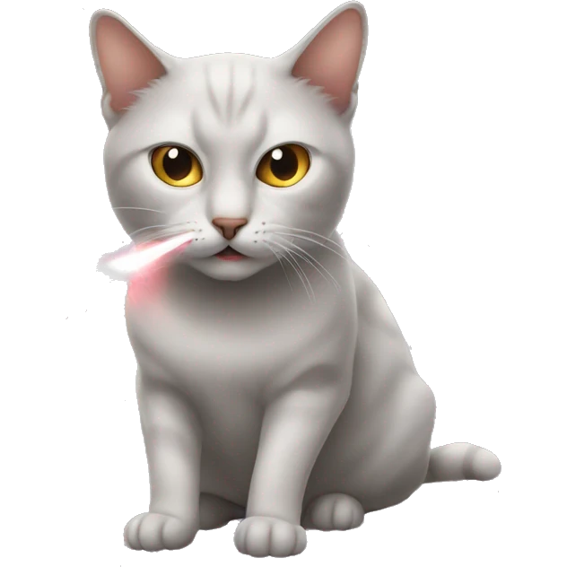Cat shooting laser out of eyes emoji