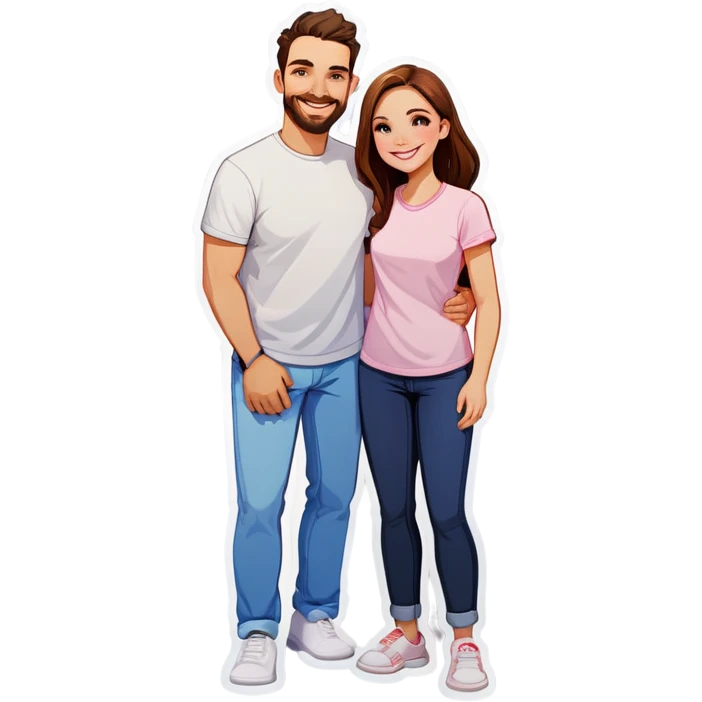 smiling couple in casual attire emoji