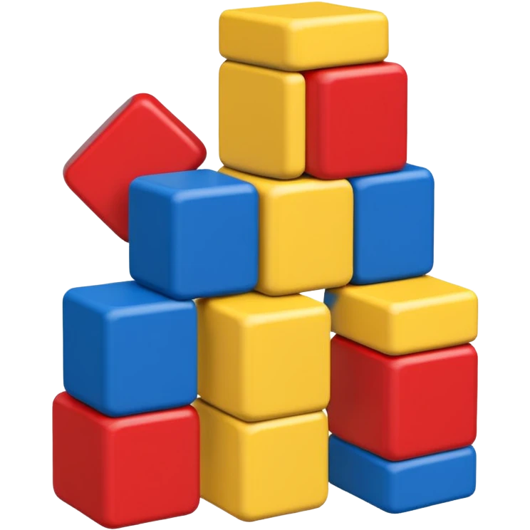 Wooden baby blocks primary colors educational toy emoji