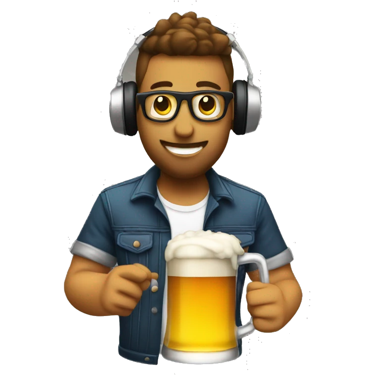 BEER DJING WITH CONTROLLER emoji