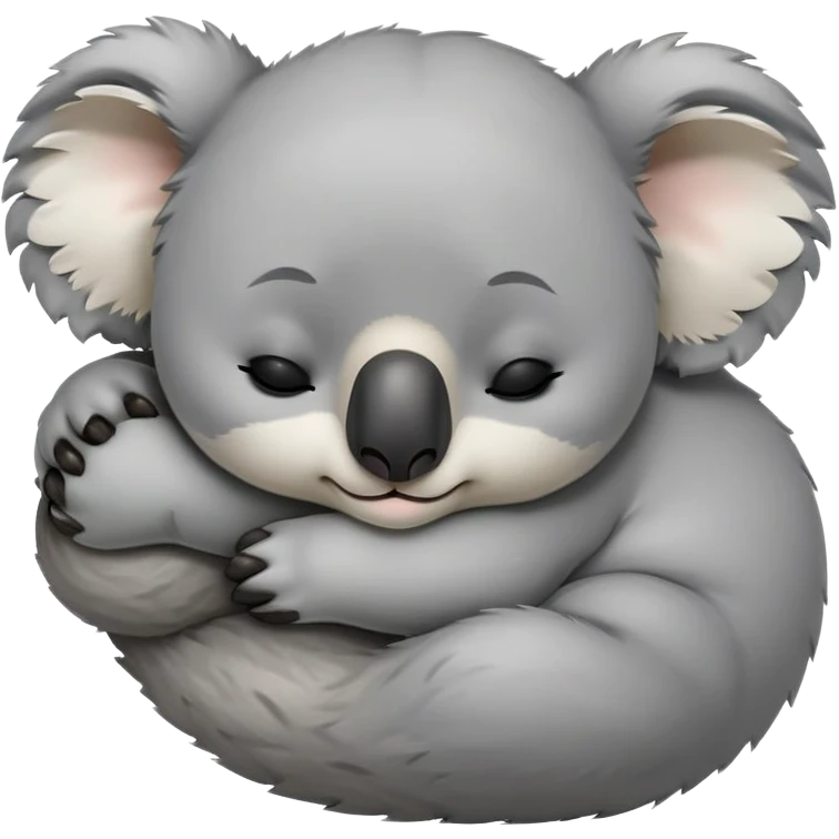 meme-worthy-cute-sleeping-koala-portrait-emoji,-head-resting-peacefully-with-a-contented-smile,-showcasing-a-cuddly-build-and-a-luxuriously-soft-grey-fur,-eyes-closed-in-a-serene,-restful-snooze,-simplified-yet-hilariously-adorable-features,-sleeping cute emoji