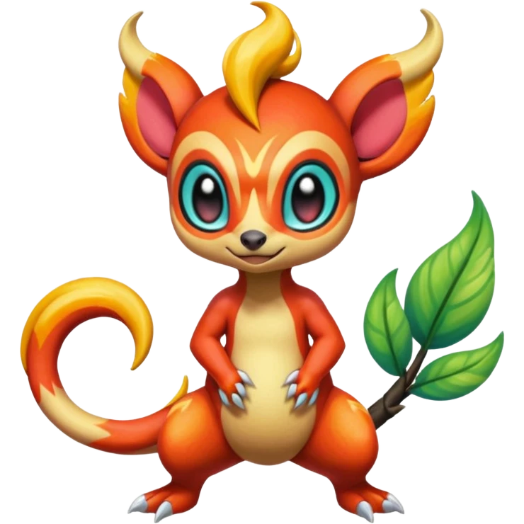 Colorful Exotic Meloetta-Chimchar-Virizion-Venom-Stitch-Fakémon-creature-hybrid emoji