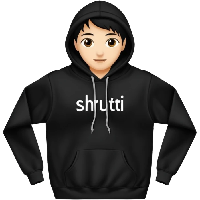 Hoodie with shruti written on it emoji