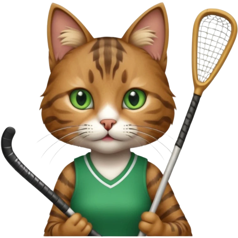 female cat hockey stick emoji