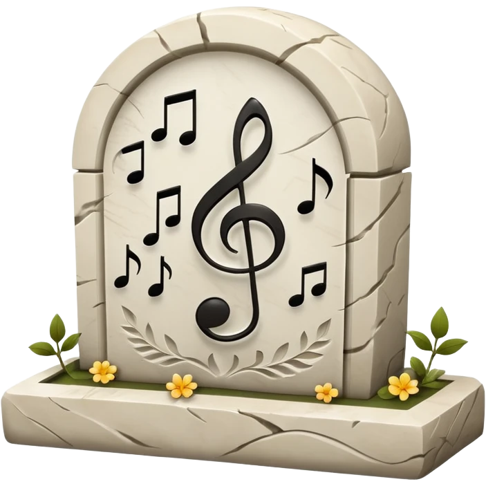 fuck on em grave with msuic notes white grave emoji