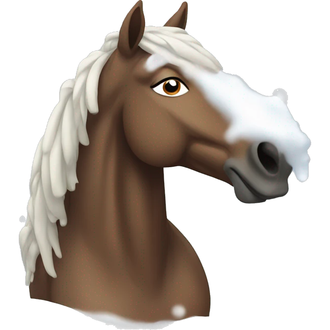 Horse with Snow emoji