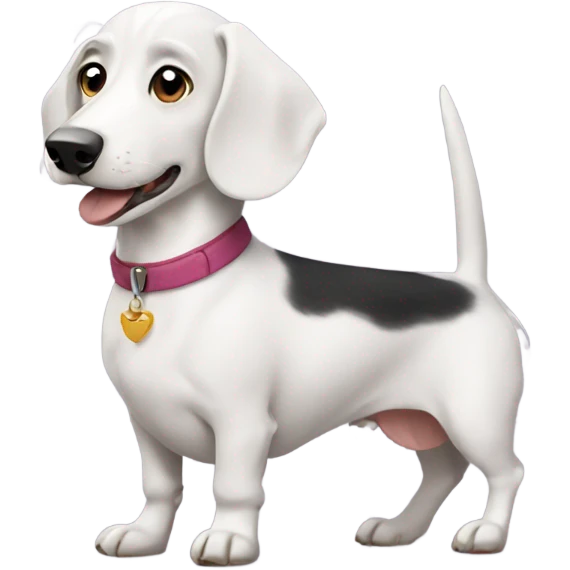 White Dachshund with a husky  emoji