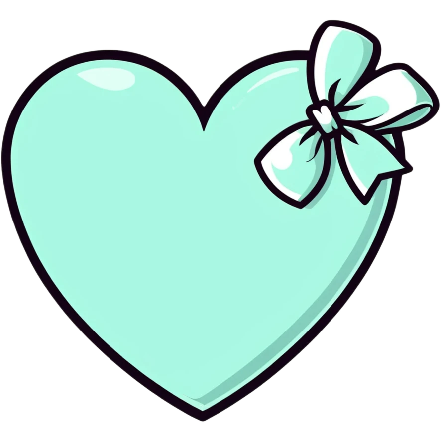 White heart with small bow on it emoji