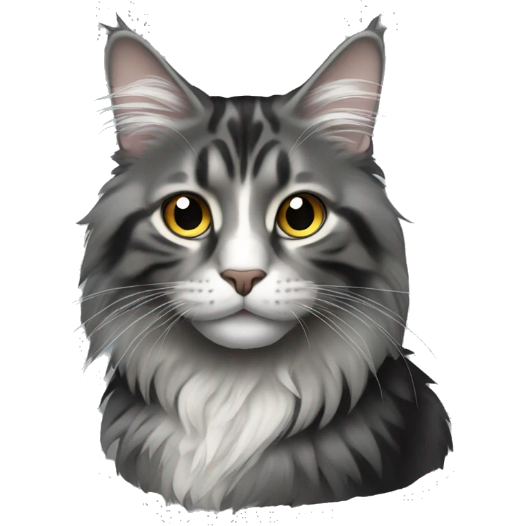 Maincoon grey black  emoji